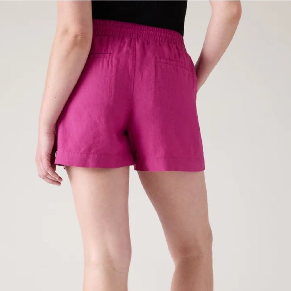 Athleta Retreat Linen Mid Rise 4" Short S - Picture 3 of 7